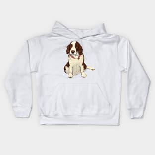 Welsh Springer Spaniel Dog Sitting Watching You Kids Hoodie